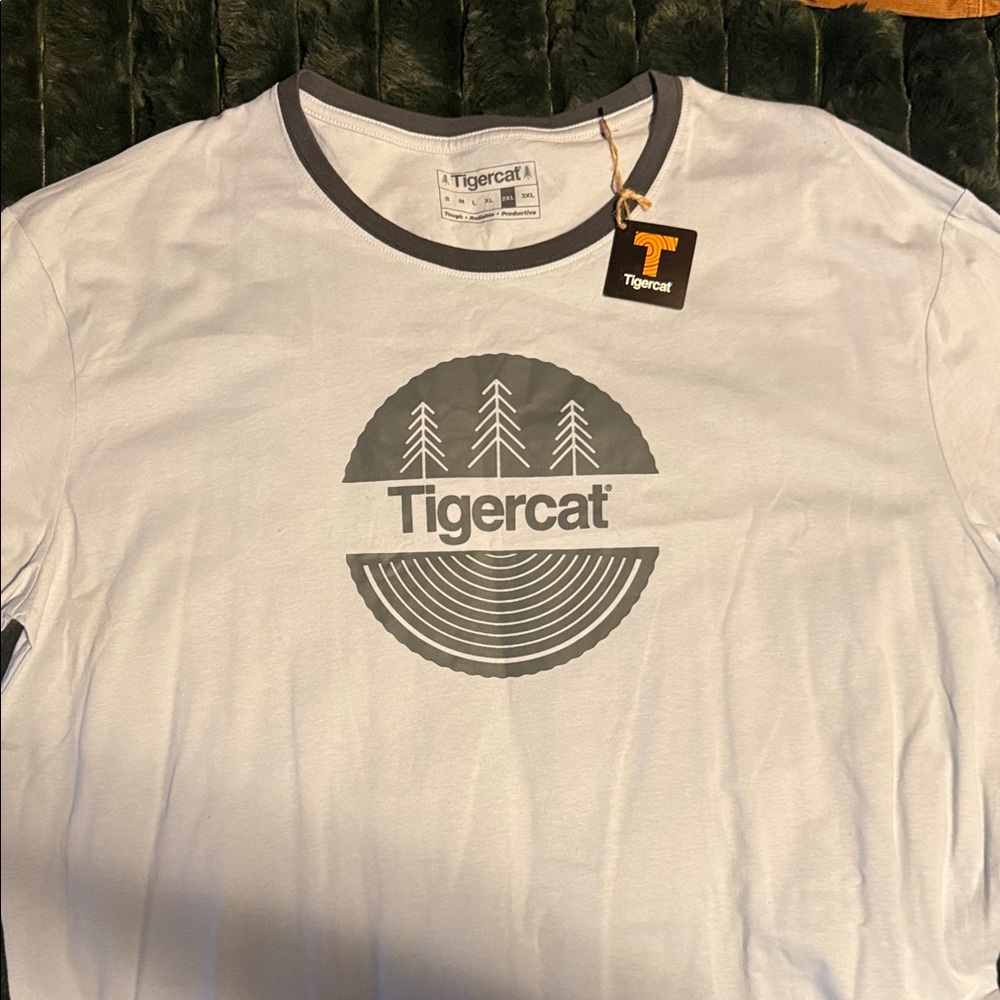 Tigercat Blue and Gray Graphic T-Shirt